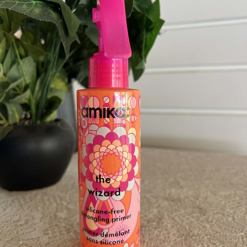amika Detangling Primer Spray — Pink & Orange Floral Bottle 150ML/5 US FL OZ